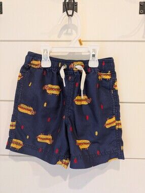 Hanna Andersson Hot Dog Swim Trunks, size 4